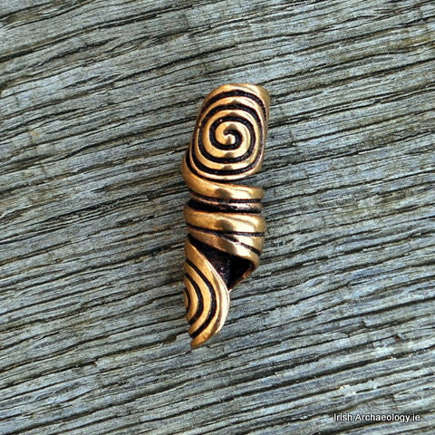 Bronze Spiral Hair Bead