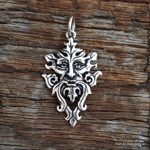 Silver Green Man Necklace