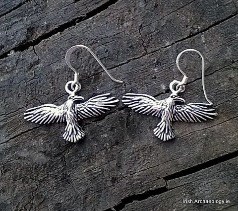 Morrigan Silver Raven Earrings