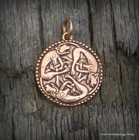 Bronze Celtic Dogs Pendant